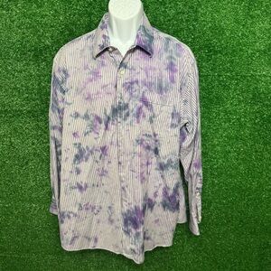 Tommy Bahama Purple and White Casual Button Down Shirt
